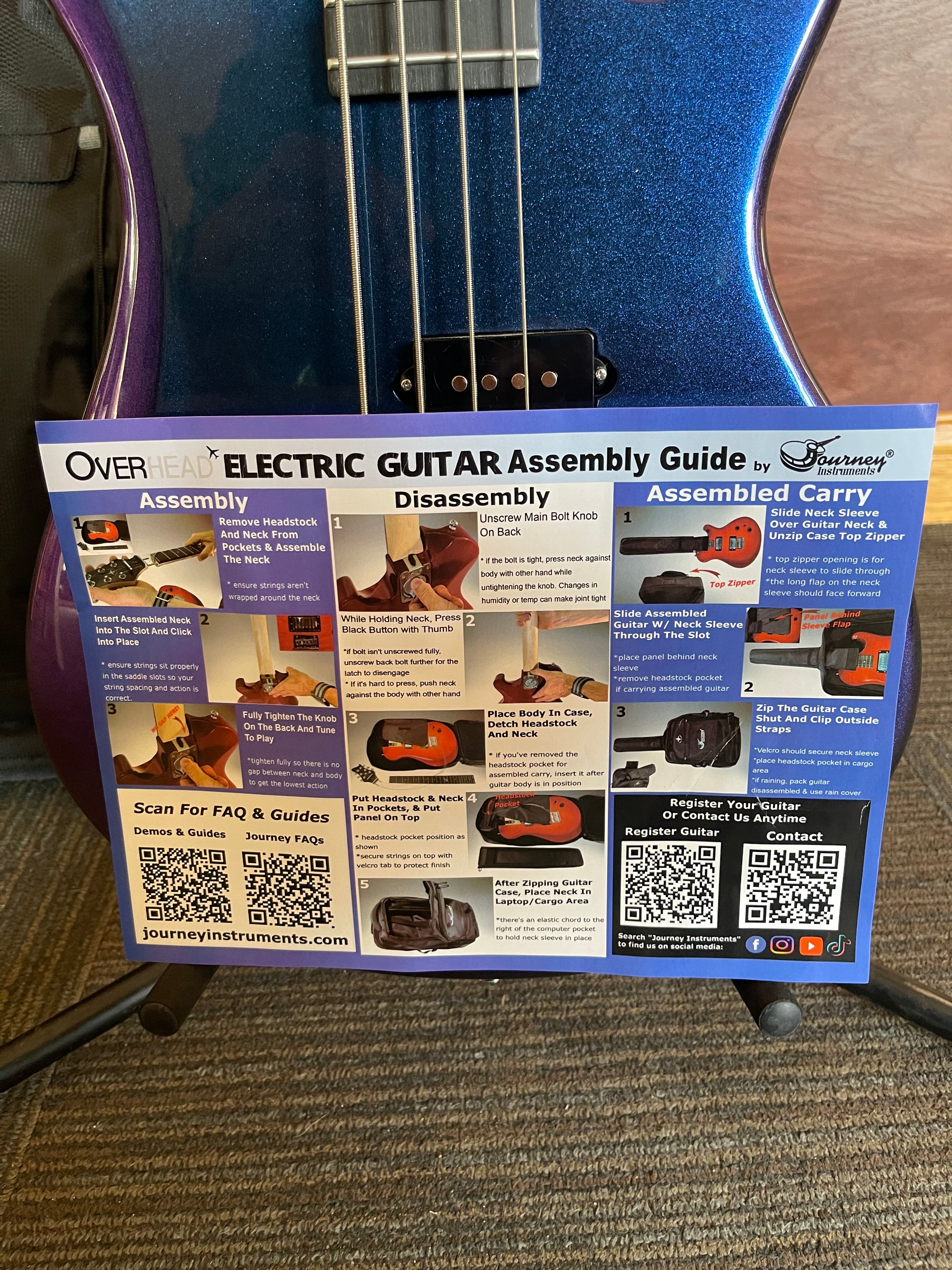 Journey 4 String Bass 3/4 Purple