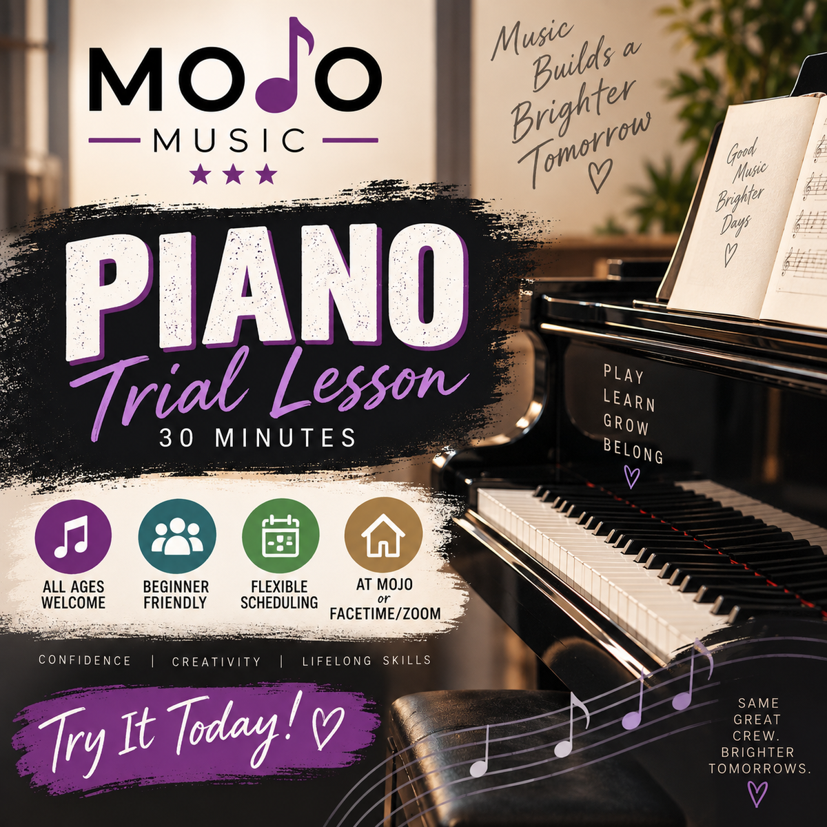 30-Minute Online Piano Trial Lesson | One-on-One In person, or online Zoom or FaceTime