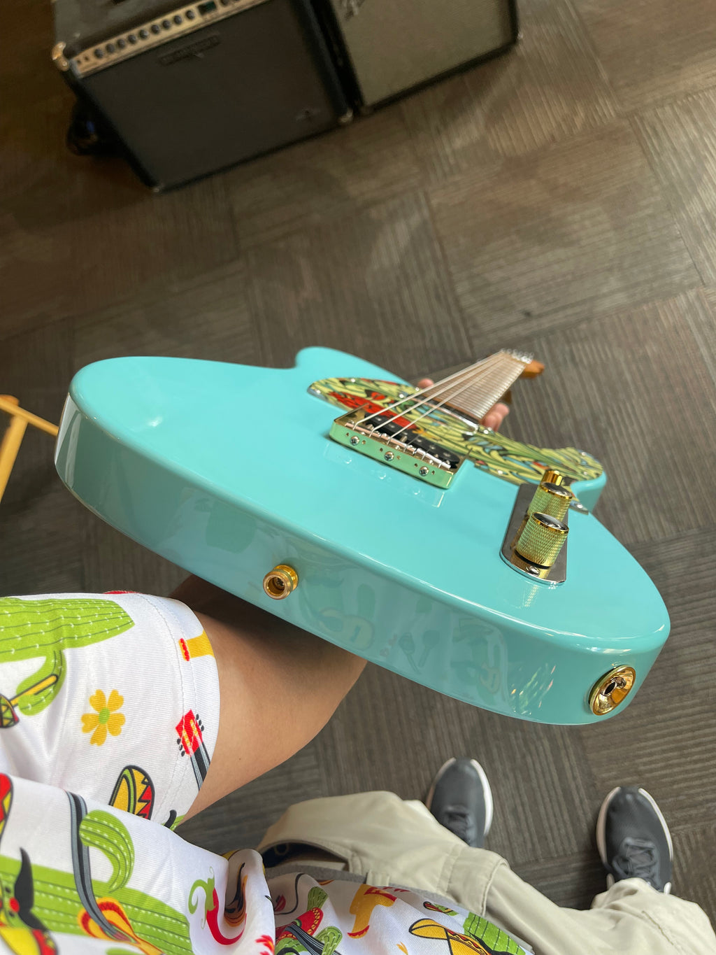 Trevis Custom T-Style Electric Guitar – Turquoise Blue – Mojo Music In-House Build